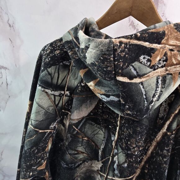 WFS Element Gear Hoodie Mens XL Camo Burly Gang Woodland Pullover Sweatshirt - Picture 7 of 14